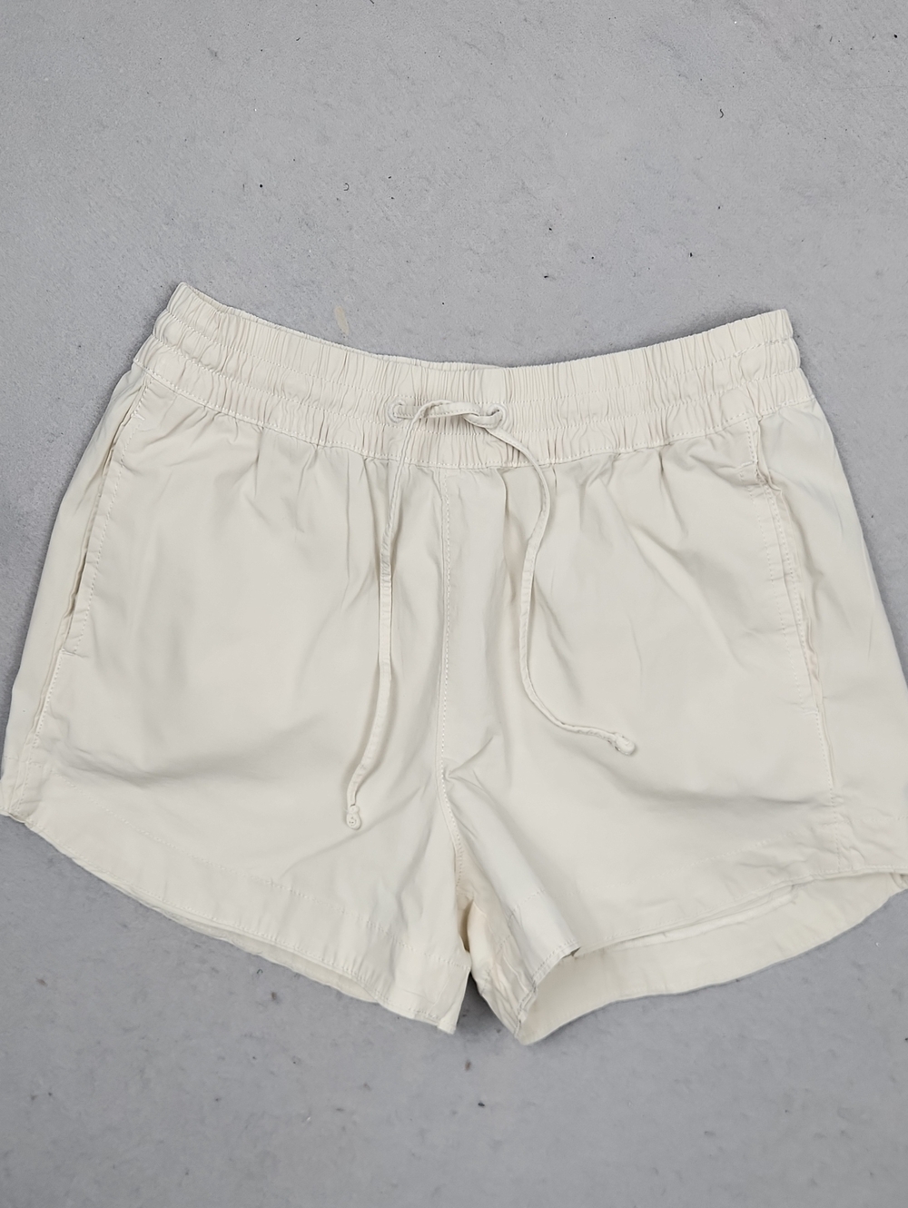 SO Women's Off-White Elastic Drawstring Athletic Shorts